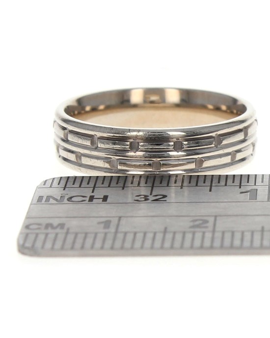 Gentlemans Grooved Etched Band